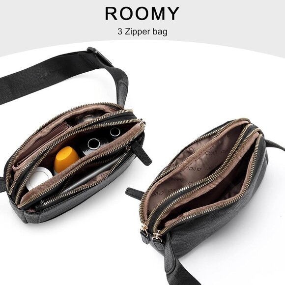 Belt Bag for Women, Mini Everywhere Crossbody Waist Bag Adjustable Strap, Vegan - Picture 5 of 8